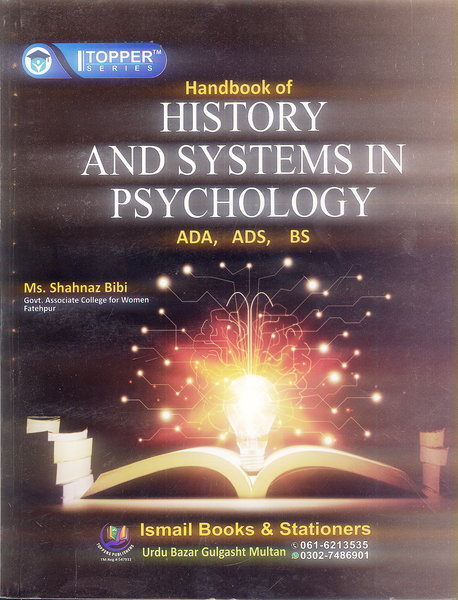 History and Systems in Psychology by ADA ADS BS (Toper Series)