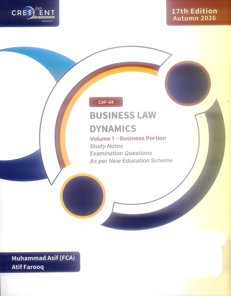 CAF 04 Business Law Dynamics by Muhammad Asif - Crescent – BooksNbooks