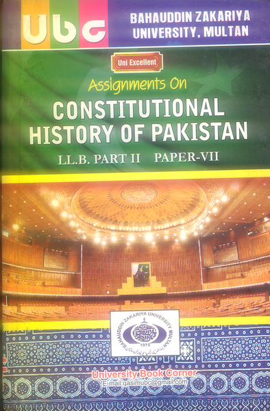 Assignments on Constitutional History of Pakistan