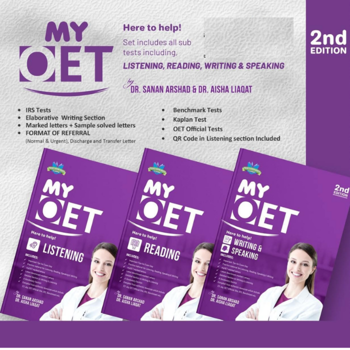 MY OET 3 Volumes Set 2nd Edition( Listening,Reading,Writing & Speaking )