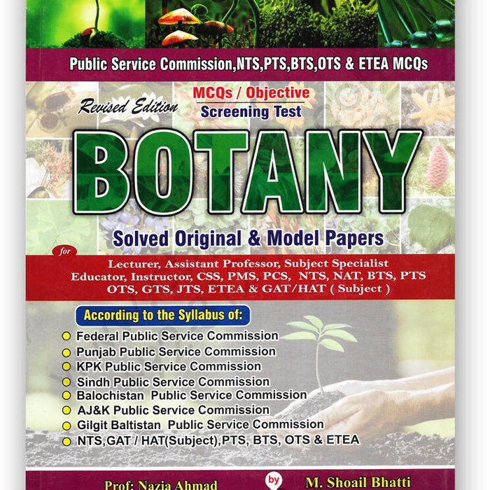 Botany MCQs Solved Papers For Lecturer By M. Sohail Bhatti -Bhatti