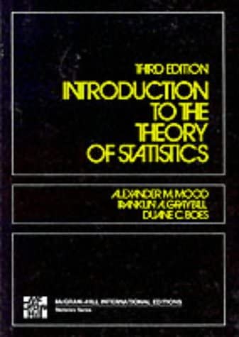 Introduction To The Theory Of Statistics 3rd Edition