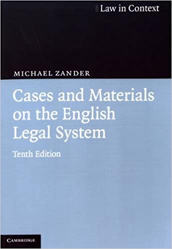 Cases and Materials on the English Legal System 10th Edition by Michael Zander (Author)