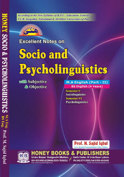 Honey Socio And Psycholinguistics For Bs By Muhammad Sajid Iqbal