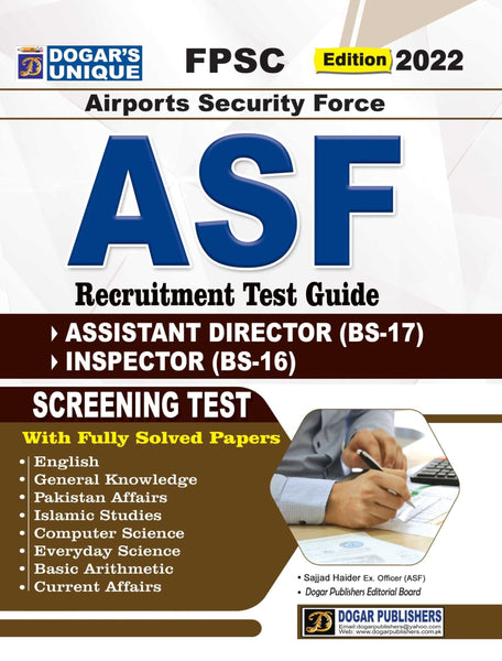 ASF (Airports Security Force) Test Guide  Solved Papers Dogar Publishers