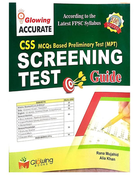 Glowing Accurate CSS MCQs MPT Screening Text Guide