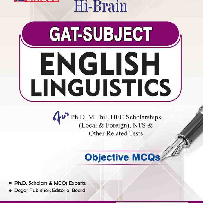 GAT-Subject English Linguistics  MCQs For Ph.D NTS -Dogar 