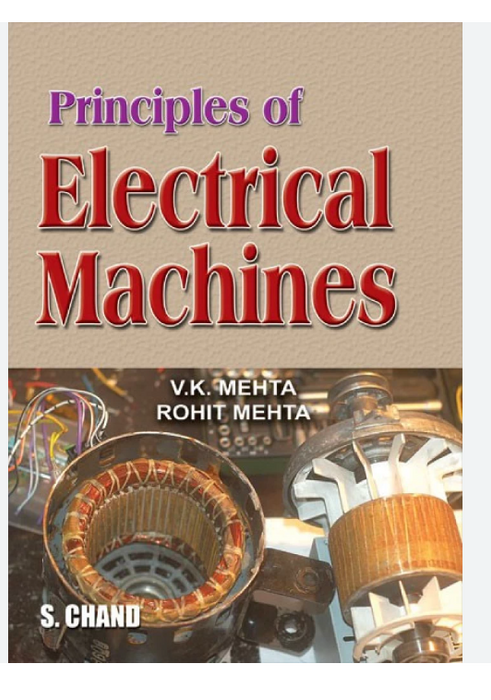 Principles Of Electrical Machines 11th Edition By V K Mehta