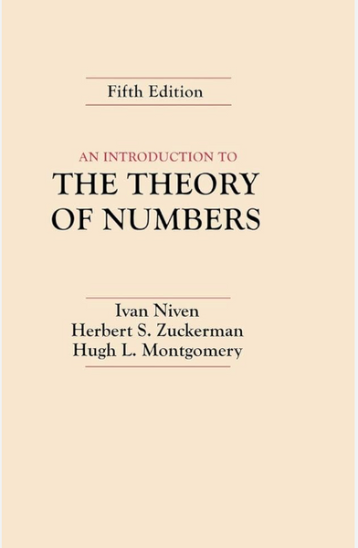 Theory Of Numbers An Introduction 5th Edition By Ivan Niven & Herbert S Zuckerman