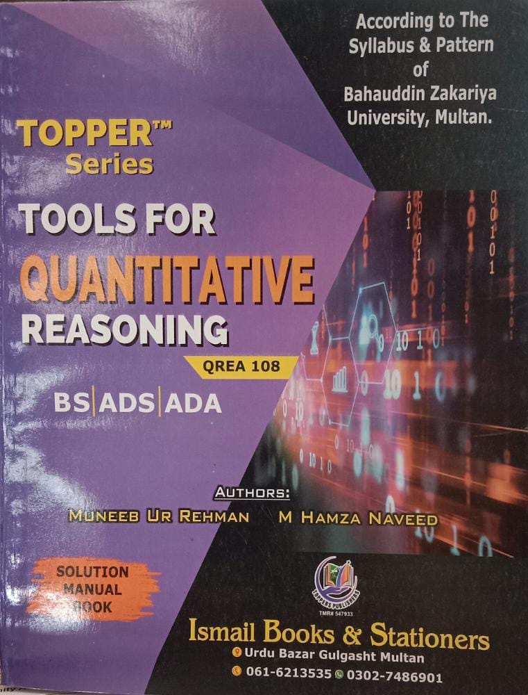 Topper Tools For Quantitative Reasoning Qrea 108 ADA ADS BS – BooksNbooks