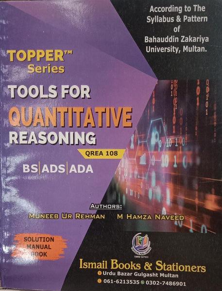 Topper Tools For Quantitative Reasoning Qrea 108 ADA ADS BS