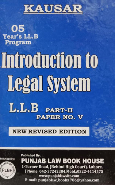 Kausar LLB 5 Years Introduction To Legal Sysytem LLB Part 2 Paper No 5