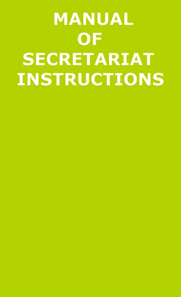 MBH Manual Of Secretariat Instructions 2016