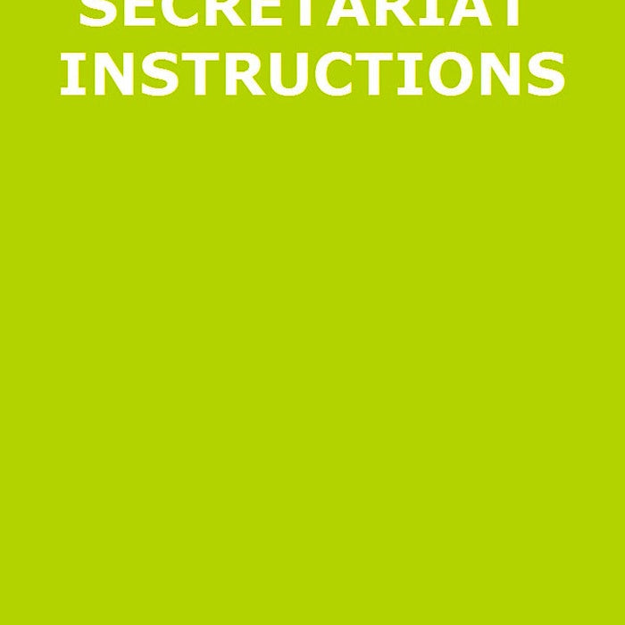 MBH Manual Of Secretariat Instructions 2016