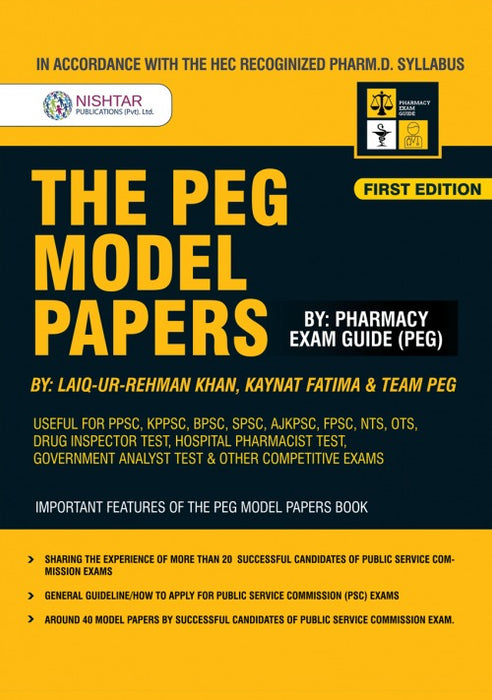 Nishtar The PEG Model Papers Pharmacy Exam guide