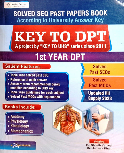 Key To DPT Solved SEQ MCQs Past Papers For DPT 1st Year 