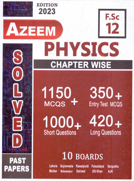 Azeem Physics Chapter Wise Solved Papers For Class 12th 