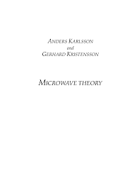 Microwave Theory By Anders Karlsson & Gerhard Kristensson