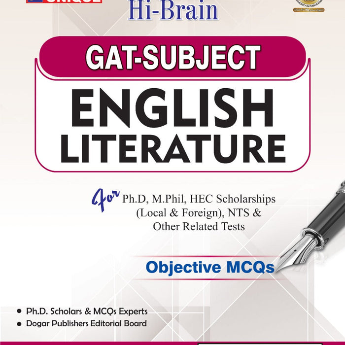 GAT-Subject English Literature MCQs For Ph.D NTS -Dogar