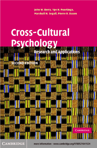 Cross-Cultural Psychology: Research and Applications 2nd Edition by John W. Berry 